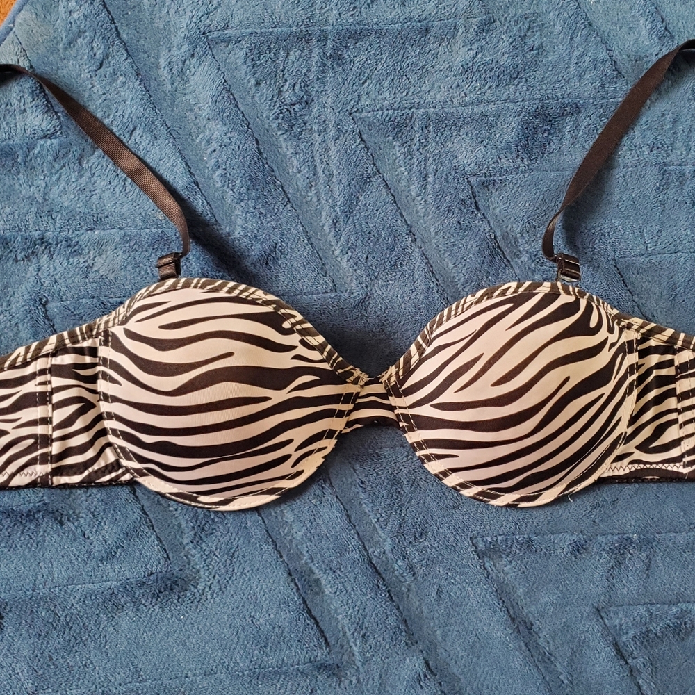 Bra Lot x5 Assorted Styles: Teal, Black, White & Zebra Print 36/38 - Picture 10 of 16
